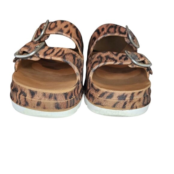 J Slides Womens Baja Platform Chunky Sandals Size 9 Slip On Leopard Print Preppy - Picture 3 of 12